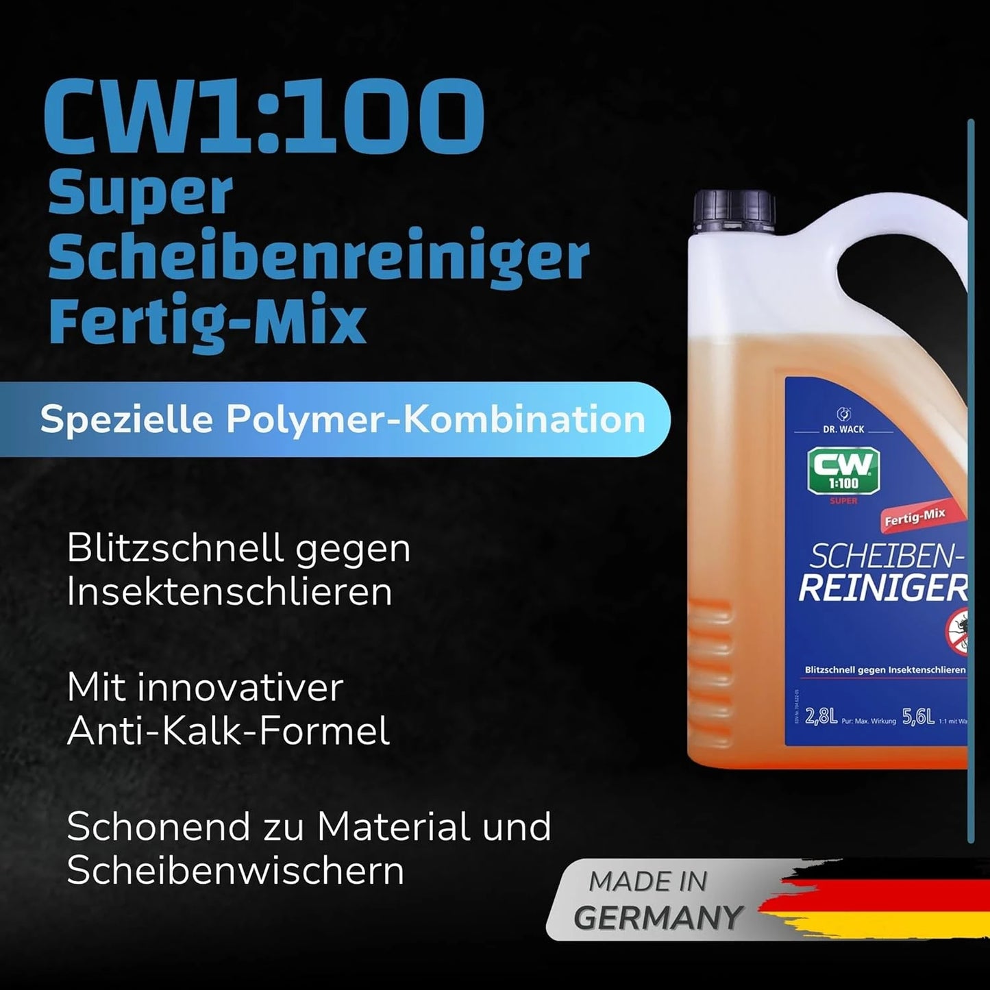 CW1:100 Super Scheibenreiniger Fertig-Mix (2,8 L) Dr. Wack ToP Car Detailing