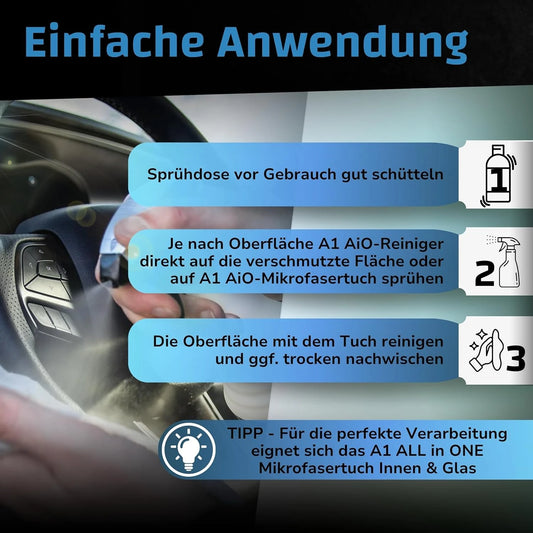 A1 ALL in ONE Innen- & Glas-Reiniger (500 ml) Dr. Wack ToP Car Detailing