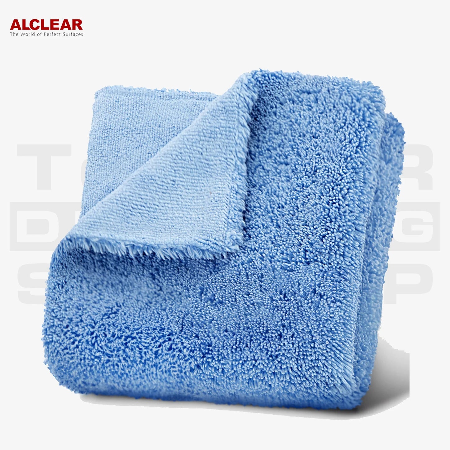 ALCLEAR Allrounder Mikrofasertuch blau 40x40 cm – vielseitiges Tuch für Innenreinigung, Lackpflege und Trocknung bei der Autopflege