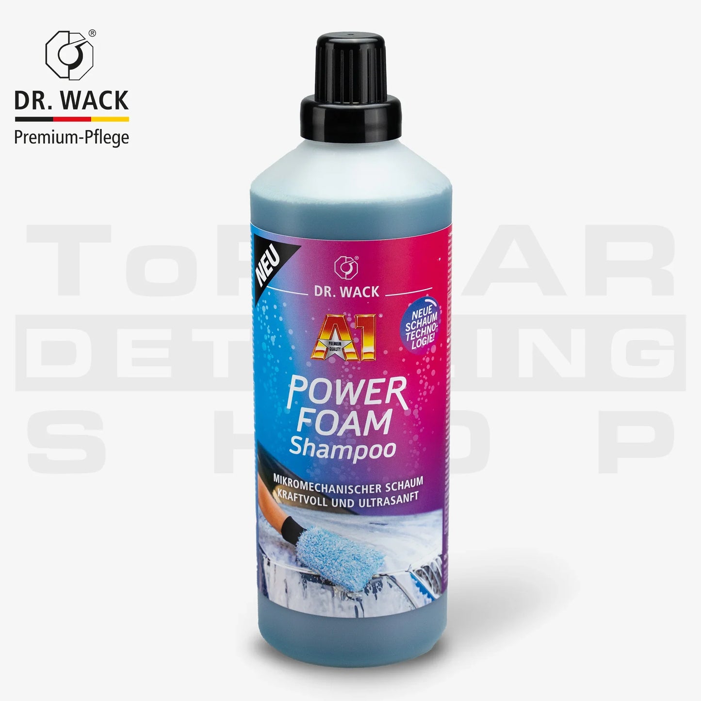 Dr. Wack A1 Power Foam Shampoo 1 Liter – kraftvolles und sanftes Autoshampoo mit mikro-mechanischem Schaum, neueste Schaumpflege-Technologie