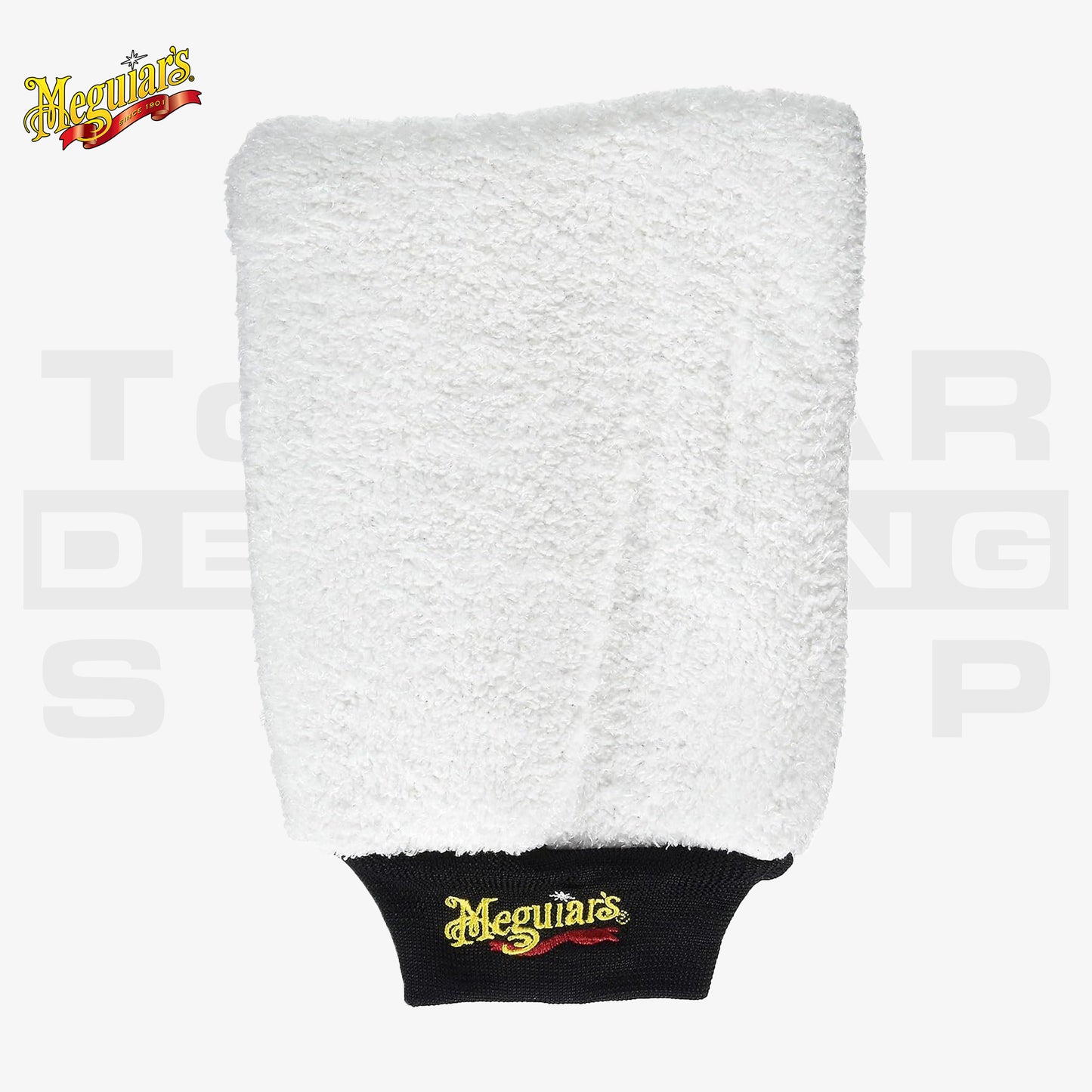 Meguiar’s Wash Mitt Mikrofaser-Waschhandschuh in Weiß – lackschonender Handschuh für die manuelle Fahrzeugwäsche