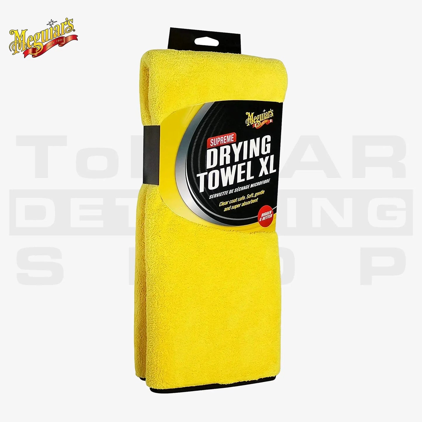 Meguiar’s X1905EU Supreme Drying Towel XL – extra großes, gelbes Mikrofaser-Trockentuch für streifenfreies Abtrocknen
