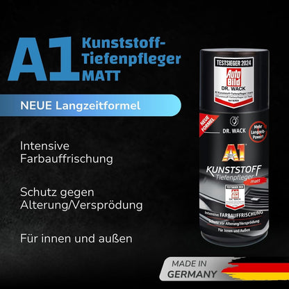 A1 Kunstoff-Tiefenpfleger matt (250 ml) Dr. Wack ToP Car Detailing