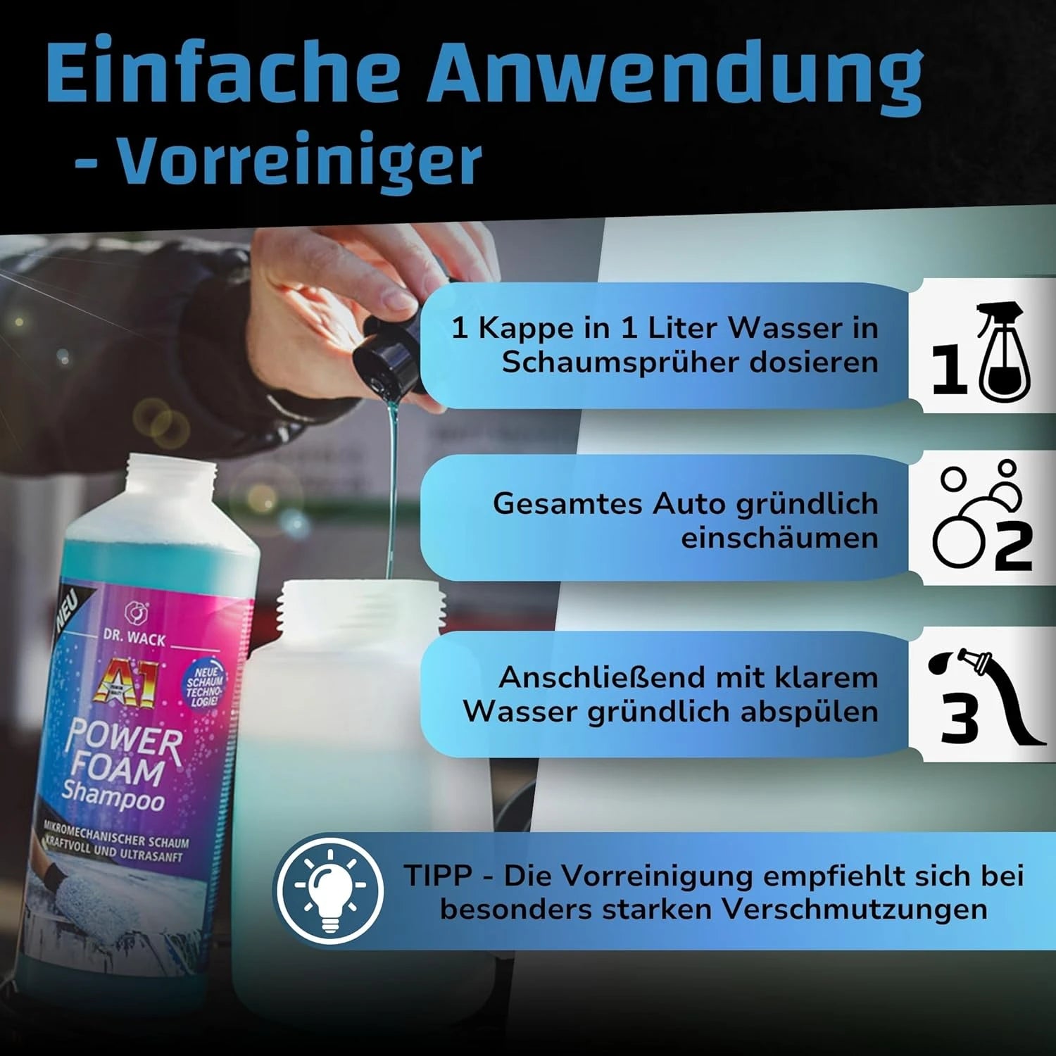 A1 Power Foam Shampoo (1 L) Dr. Wack ToP Car Detailing