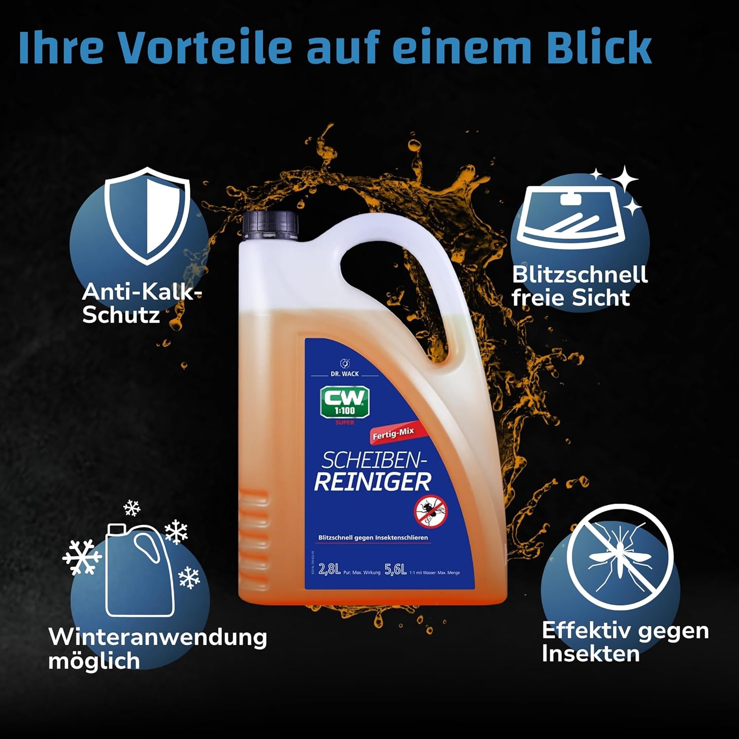 CW1:100 Super Scheibenreiniger Fertig-Mix (2,8 L) Dr. Wack ToP Car Detailing